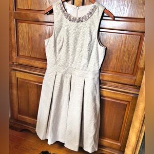 London Times Jewel Embellished Sleeveless Dress